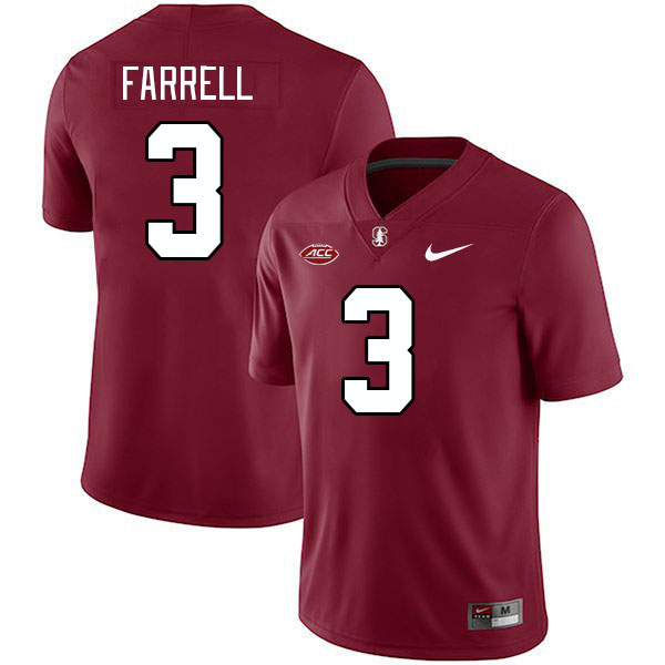 Men #3 Bryce Farrell Stanford Cardinal 2024 ACC Conference College Football Jerseys Stitched-Cardina